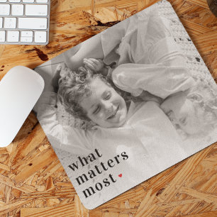 Trendy Photo & What Matters Most Positive RedQuote Mouse Mat