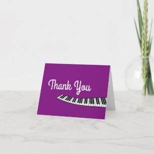Trendy Piano Keyboard, Musical, Thank You Card
