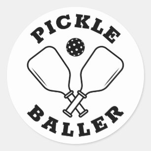 Trendy Pickle Baller Classic Round Sticker