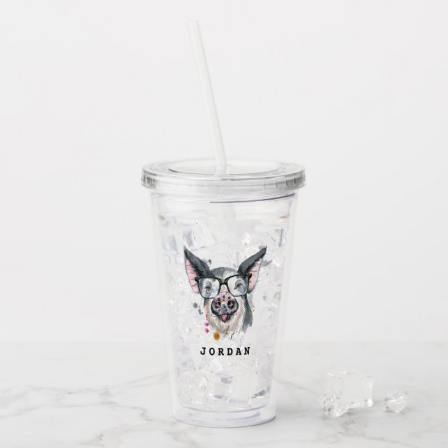 Trendy Pig | Add Your Name Acrylic Tumbler (Front Ice)