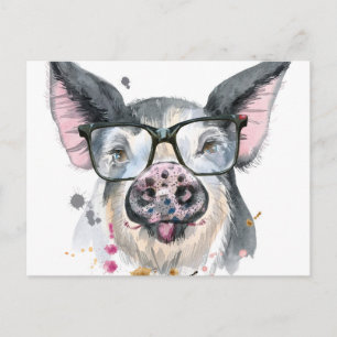 Trendy Pig Postcard