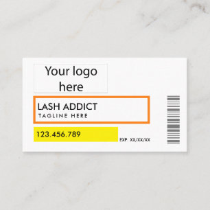 trendy pill bottle lashes package label business card