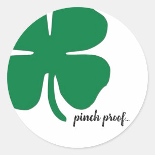 Trendy Pinch Proof Shamrock Designs Classic Round Sticker