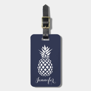 Trendy pineapple luggage tag   editable background
