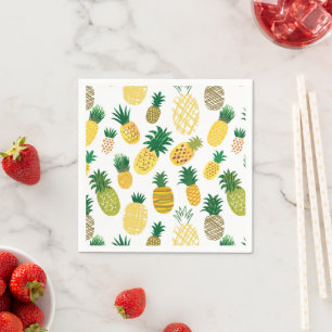 Trendy Pineapple Pattern Napkin