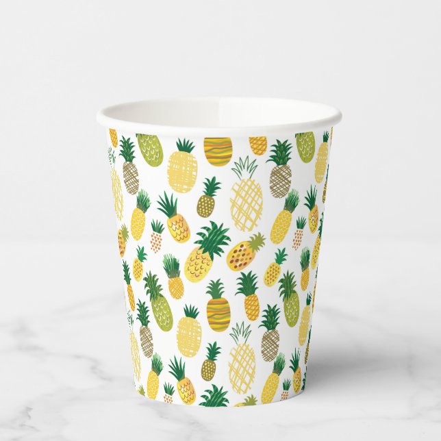 Trendy Pineapple Pattern Paper Cups (Left)