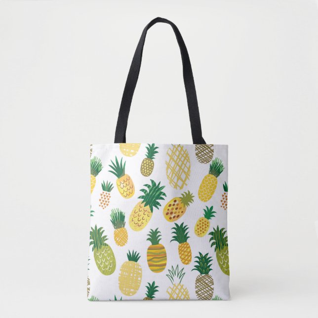 Trendy Pineapple Pattern Tote Bag (Front)
