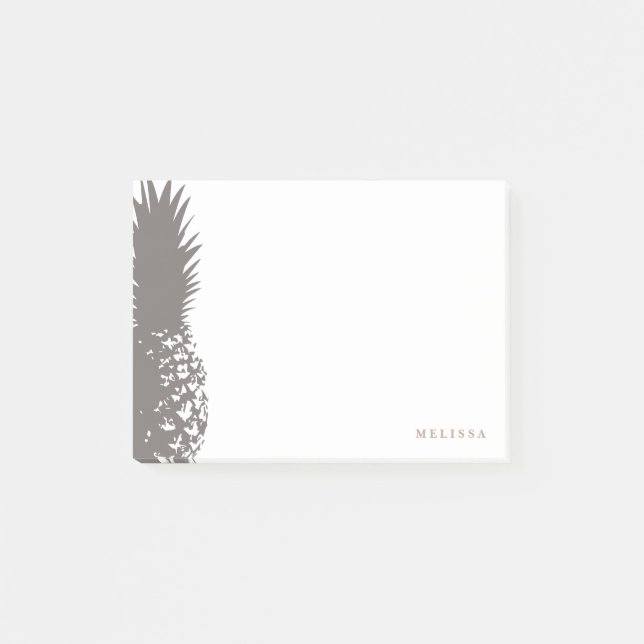 Trendy Pineapple Personalised Post It Notes (Front)