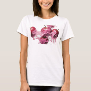 Trendy Pink Abstract Apple Visual Design T-Shirt