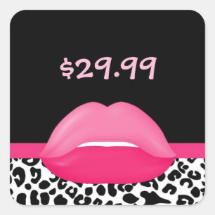 Trendy Pink And Black Leopard Salon Price Tags