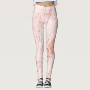 Trendy Pink and gold marble Leggings