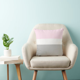 Trendy Pink and Grey Colour Block  Cushion