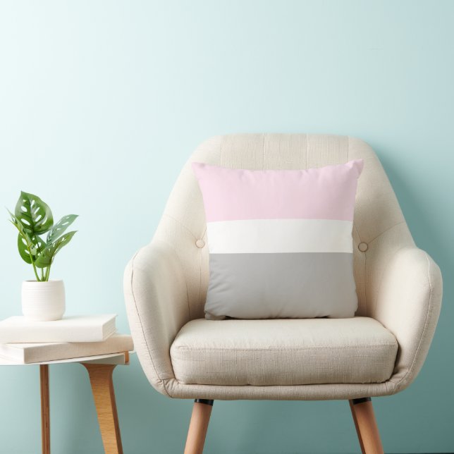 Trendy Pink and Grey Colour Block  Cushion (Chair)