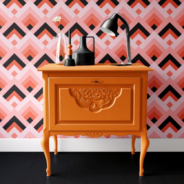 Trendy Pink & Black Geometric Halloween Wallpaper (Creator Uploaded)