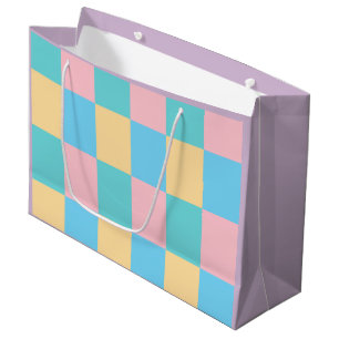 Trendy Pink Blue Green Yellow Purple Modern Colour Large Gift Bag
