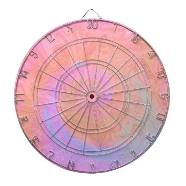 Trendy Pink Blue Marble Modern Dartboard (Front)