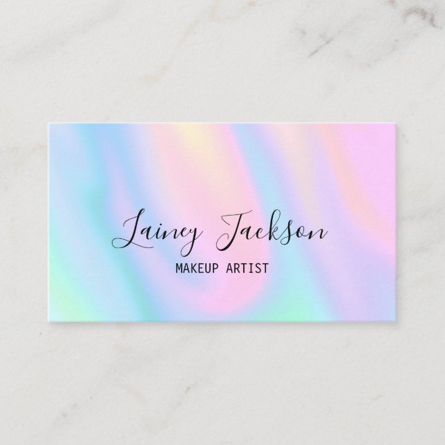 Trendy Pink Blue pastel abstract purple waves Business Card (Front)