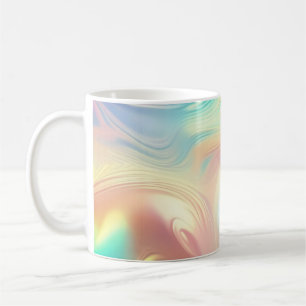 Trendy Pink Blue yellow abstract waves Coffee Mug