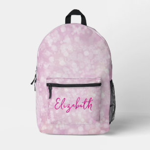 Trendy Pink Bokeh Printed Backpack