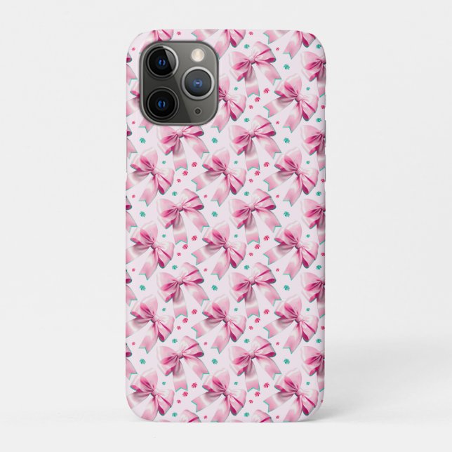 Trendy pink coquette bow pattern with cute girly Case-Mate iPhone case (Back)