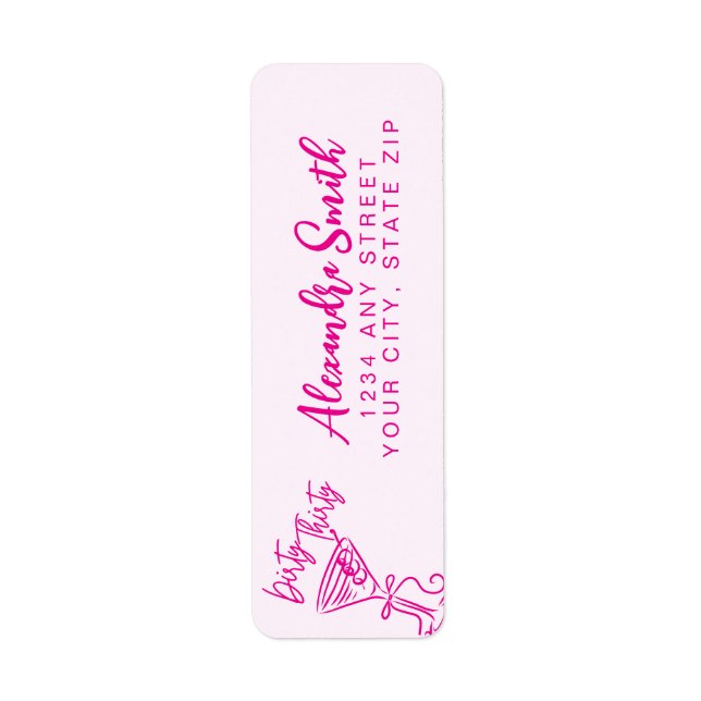 Trendy Pink Dirty Thirty 30th Birthday (Front)