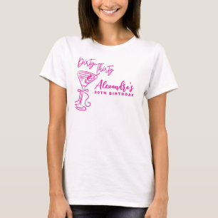 Trendy Pink Dirty Thirty 30th Birthday T-Shirt