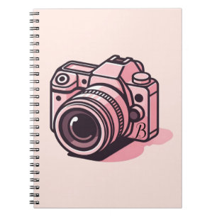 Trendy Pink DSLR Camera Photography Personalised Notebook