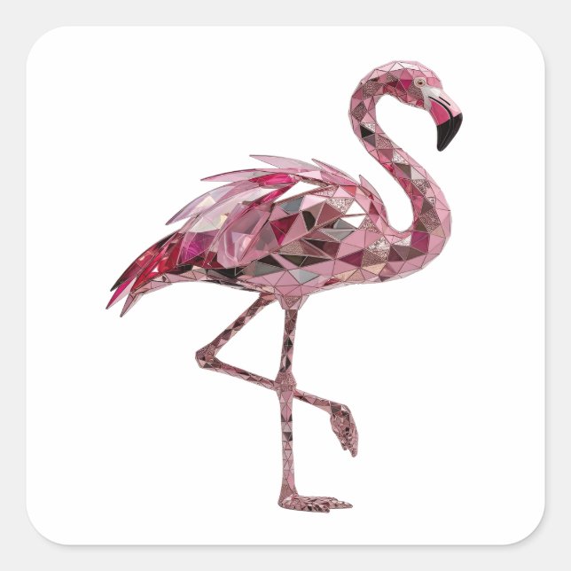 Trendy Pink FLAMINGO Sticker Design (Front)