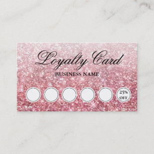 Trendy Pink Glitter Beauty Business Loyalty Card