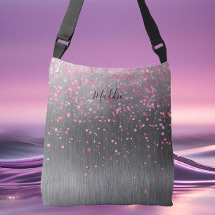 Trendy Pink Glitter Fashion Crossbody Bag