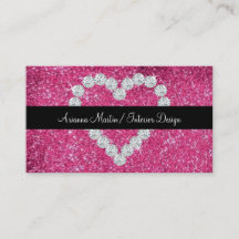 Trendy Pink Glitter Sparkly Diamond Heart