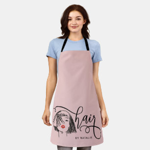 Trendy Pink Hair Chic Apron