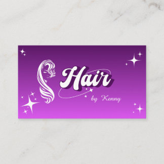 Trendy Pink Hair Stylist Cute Modern Salon Business Card