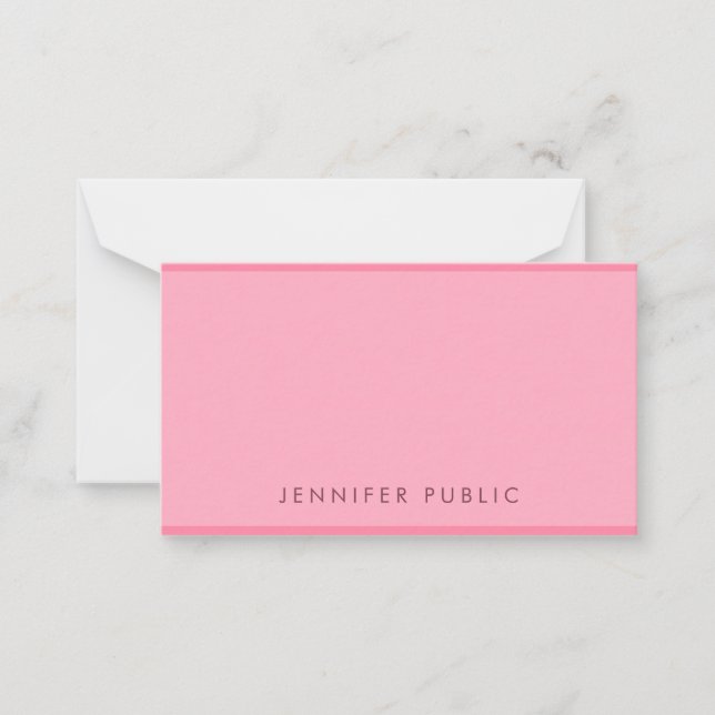 Trendy Pink Handwritten Monogram Simple Template (Front)