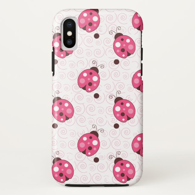 Trendy Pink Ladybugs Cell Phone Case (Back)