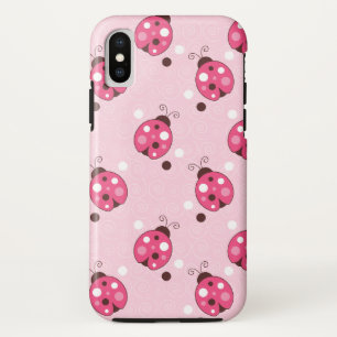 Trendy Pink Ladybugs Cell Phone Case