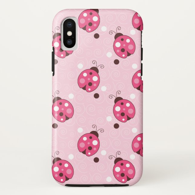 Trendy Pink Ladybugs Cell Phone Case (Back)