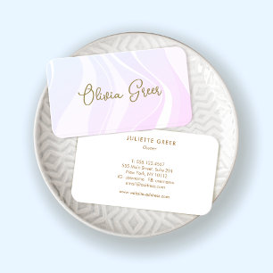 Trendy Pink Lavender Retro Waves Business Card