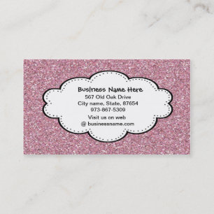 Trendy Pink Lipgloss Glitter Business Card