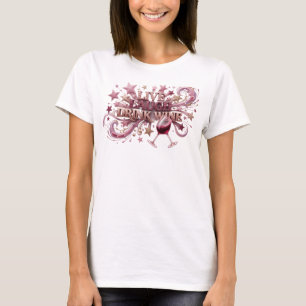 Trendy Pink LIVE LAUGH DRINK WINE 3D Text Art T-Shirt