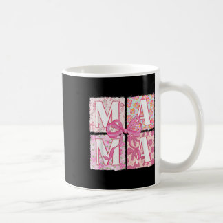 Trendy Pink Mama Coquette Bow Floral Retro Mama Mo Coffee Mug