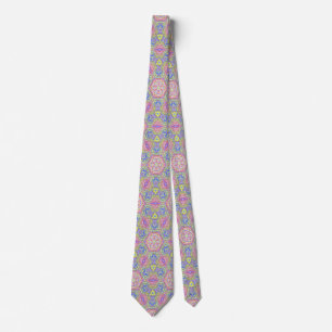 Trendy Pink Mandala Zen Yoga Pattern Design Tie