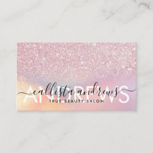 Trendy Pink Ombre Makeup Hair Salon Business Card