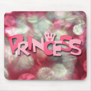 Trendy Pink Princess Bokeh Mouse Mat