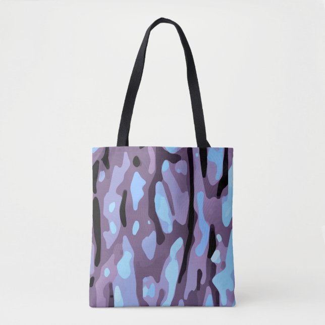 Trendy Pink Purple Blue Abstract Pattern Tote Bag (Front)