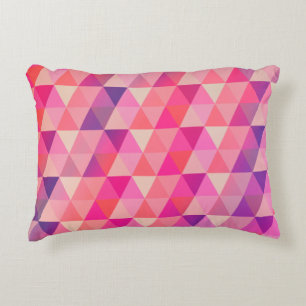 Trendy Pink Purple Geometric Pattern Decorative Cushion