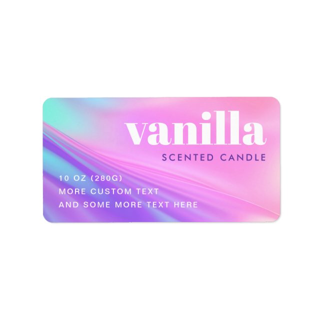 Trendy pink purple pastel gradient product label (Front)