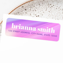 Trendy pink purple pastel gradient return address