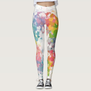 Trendy Pink Red Blue Yellow Green Colours Modern Leggings