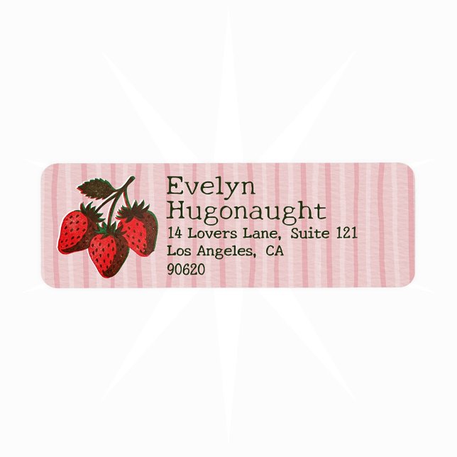 Trendy Pink Red Strawberries & Stripes Long Name (Creator Uploaded)